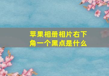 苹果相册相片右下角一个黑点是什么