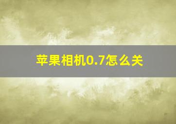 苹果相机0.7怎么关