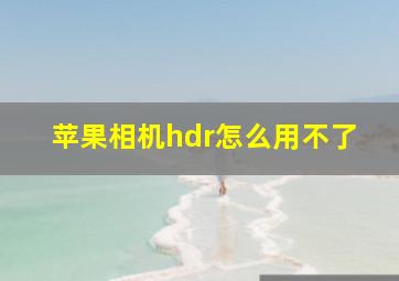 苹果相机hdr怎么用不了