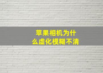 苹果相机为什么虚化模糊不清