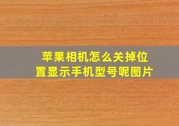 苹果相机怎么关掉位置显示手机型号呢图片