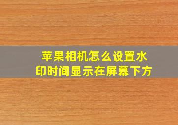 苹果相机怎么设置水印时间显示在屏幕下方