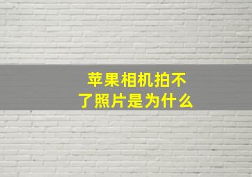 苹果相机拍不了照片是为什么