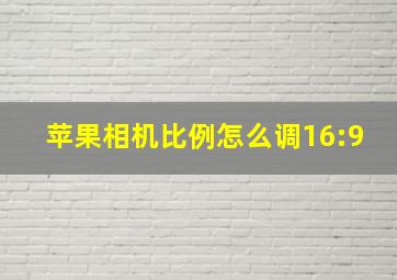 苹果相机比例怎么调16:9