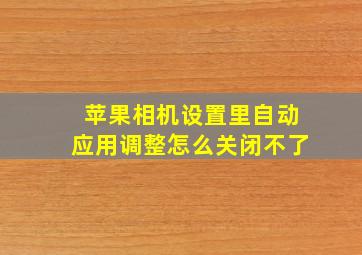 苹果相机设置里自动应用调整怎么关闭不了