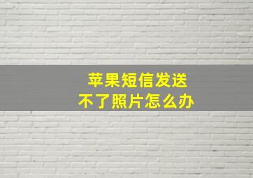 苹果短信发送不了照片怎么办