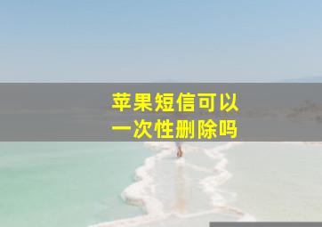 苹果短信可以一次性删除吗