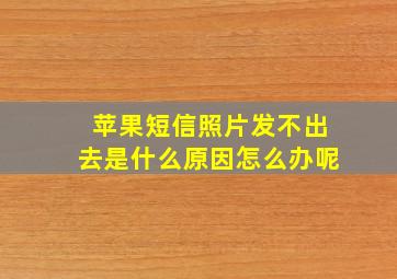 苹果短信照片发不出去是什么原因怎么办呢