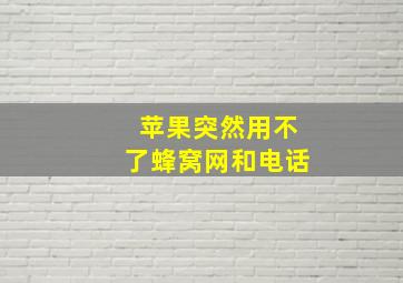 苹果突然用不了蜂窝网和电话