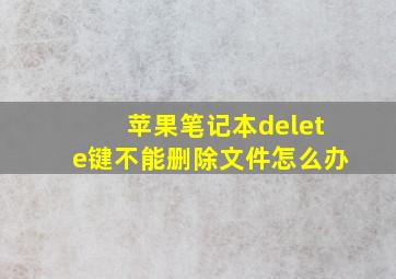 苹果笔记本delete键不能删除文件怎么办