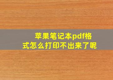 苹果笔记本pdf格式怎么打印不出来了呢