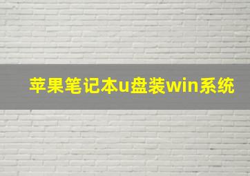 苹果笔记本u盘装win系统