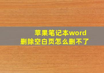 苹果笔记本word删除空白页怎么删不了