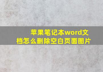 苹果笔记本word文档怎么删除空白页面图片