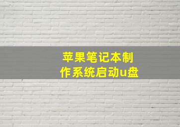 苹果笔记本制作系统启动u盘