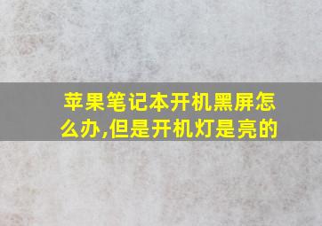 苹果笔记本开机黑屏怎么办,但是开机灯是亮的