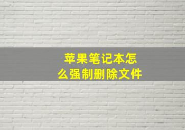 苹果笔记本怎么强制删除文件