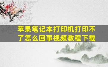 苹果笔记本打印机打印不了怎么回事视频教程下载