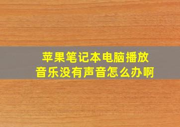 苹果笔记本电脑播放音乐没有声音怎么办啊