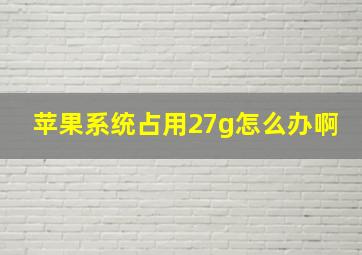 苹果系统占用27g怎么办啊