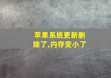 苹果系统更新删除了,内存变小了