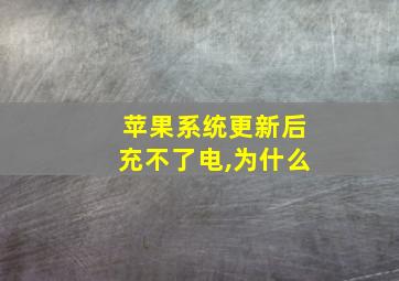 苹果系统更新后充不了电,为什么