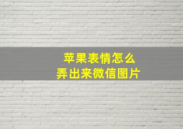 苹果表情怎么弄出来微信图片