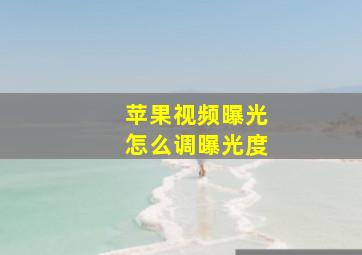 苹果视频曝光怎么调曝光度