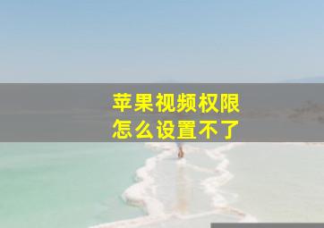 苹果视频权限怎么设置不了