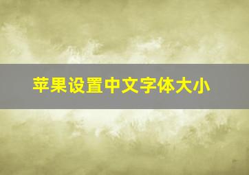 苹果设置中文字体大小