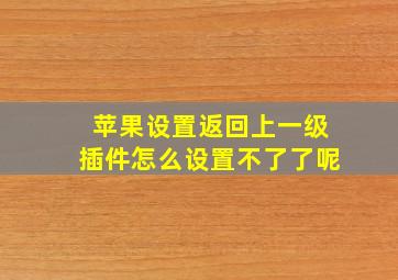 苹果设置返回上一级插件怎么设置不了了呢