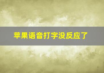 苹果语音打字没反应了