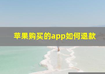 苹果购买的app如何退款