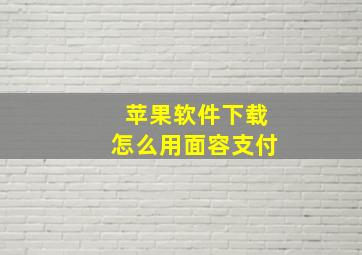 苹果软件下载怎么用面容支付