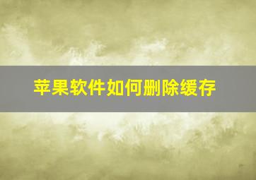 苹果软件如何删除缓存