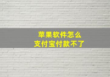 苹果软件怎么支付宝付款不了