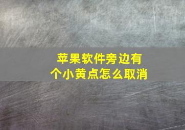 苹果软件旁边有个小黄点怎么取消