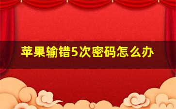 苹果输错5次密码怎么办