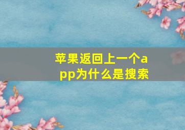 苹果返回上一个app为什么是搜索