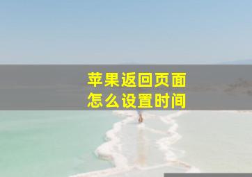 苹果返回页面怎么设置时间