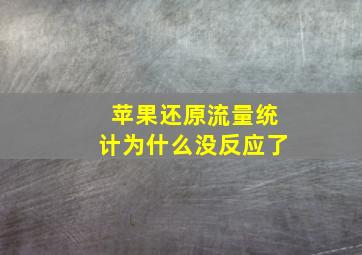 苹果还原流量统计为什么没反应了