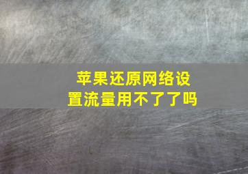 苹果还原网络设置流量用不了了吗