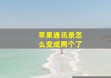 苹果通讯录怎么变成两个了