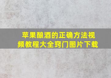 苹果酿酒的正确方法视频教程大全窍门图片下载