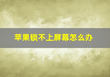 苹果锁不上屏幕怎么办