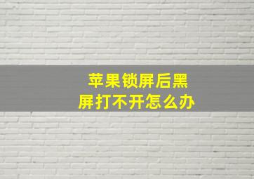 苹果锁屏后黑屏打不开怎么办