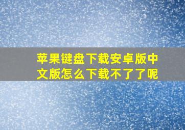 苹果键盘下载安卓版中文版怎么下载不了了呢