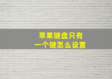 苹果键盘只有一个键怎么设置