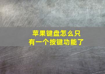 苹果键盘怎么只有一个按键功能了