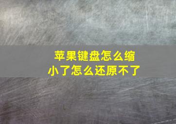 苹果键盘怎么缩小了怎么还原不了